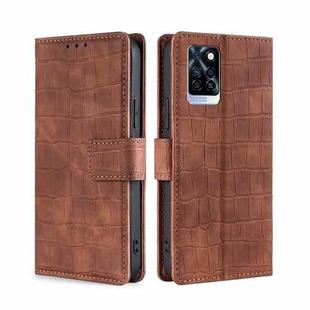 For Infinix Note 10 Pro Skin Feel Crocodile Magnetic Clasp Leather Phone Case(Brown)