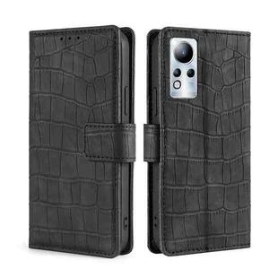 For Infinix Note 11 Skin Feel Crocodile Magnetic Clasp Leather Phone Case(Black)