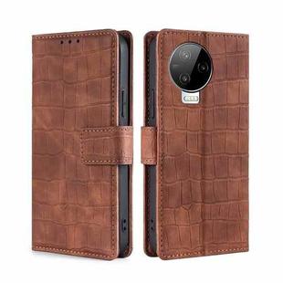 For Infinix Note 12 Pro 4G Skin Feel Crocodile Magnetic Clasp Leather Phone Case(Brown)