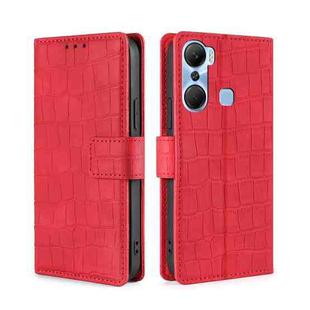For Infinix Hot 12 Pro Skin Feel Crocodile Magnetic Clasp Leather Phone Case(Red)