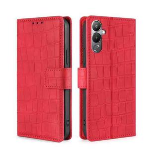 For Tecno Pova 4 Skin Feel Crocodile Magnetic Clasp Leather Phone Case(Red)