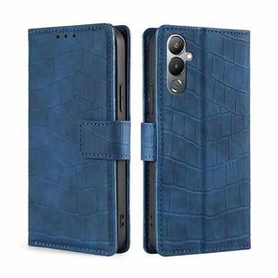 For Tecno Pova 4 Skin Feel Crocodile Magnetic Clasp Leather Phone Case(Blue)