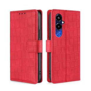 For Tecno Pova 4 Pro Skin Feel Crocodile Magnetic Clasp Leather Phone Case(Red)