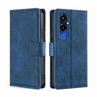 For Tecno Pova 4 Pro Skin Feel Crocodile Magnetic Clasp Leather Phone Case(Blue)