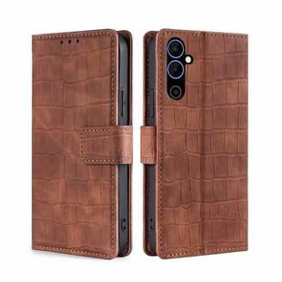 For Tecno Pova Neo 2 Skin Feel Crocodile Magnetic Clasp Leather Phone Case(Brown)