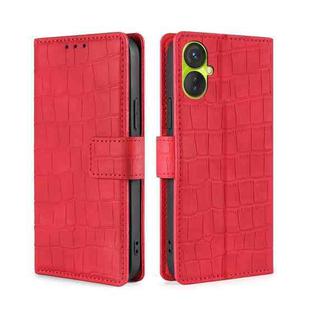 For Tecno Spark 9 Pro Skin Feel Crocodile Magnetic Clasp Leather Phone Case(Red)