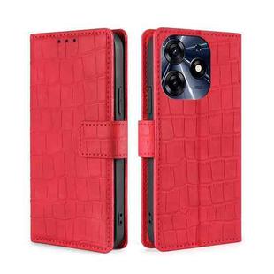 For Tecno Spark 10 Pro Skin Feel Crocodile Magnetic Clasp Leather Phone Case(Red)