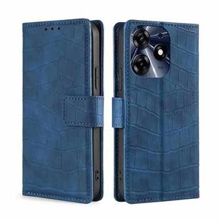 For Tecno Spark 10 Pro Skin Feel Crocodile Magnetic Clasp Leather Phone Case(Blue)