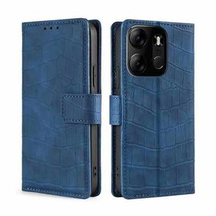 For Tecno Spark Go 2023 Skin Feel Crocodile Magnetic Clasp Leather Phone Case(Blue)