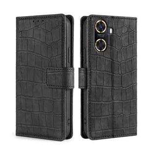 For Huawei Enjoy 60 Skin Feel Crocodile Magnetic Clasp Leather Phone Case(Black)