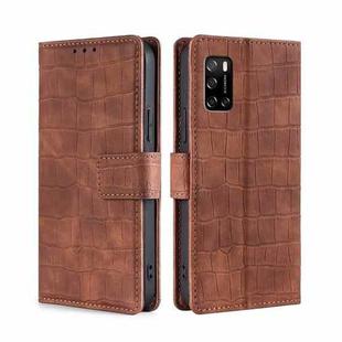 For Rakuten Big S Skin Feel Crocodile Magnetic Clasp Leather Phone Case(Brown)