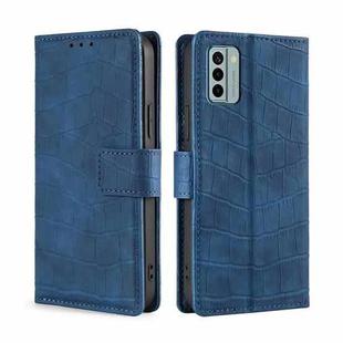For Nokia G22 Skin Feel Crocodile Magnetic Clasp Leather Phone Case(Blue)