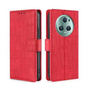 For Honor Magic5 Pro Skin Feel Crocodile Magnetic Clasp Leather Phone Case(Red)