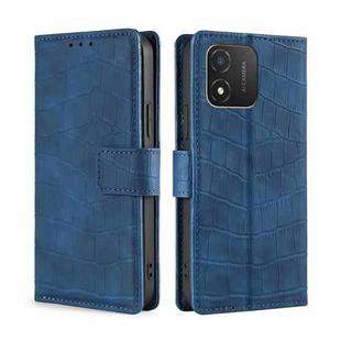 For Honor X5 4G Skin Feel Crocodile Magnetic Clasp Leather Phone Case(Blue)