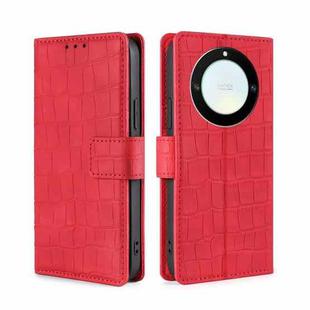 For Honor X40 Skin Feel Crocodile Magnetic Clasp Leather Phone Case(Red)