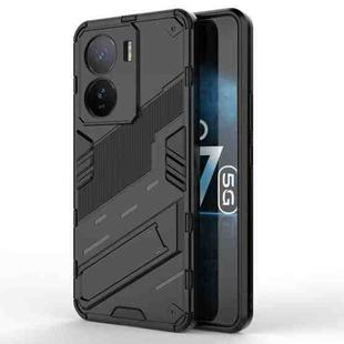 For vivo iQOO Z7 5G Global Punk Armor 2 in 1 PC + TPU Shockproof Phone Case with Invisible Holder(Black)