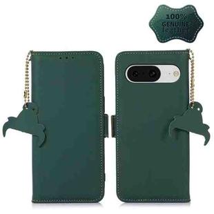For Google Pixel 8 Genuine Leather Magnetic RFID Leather Phone Case(Green)