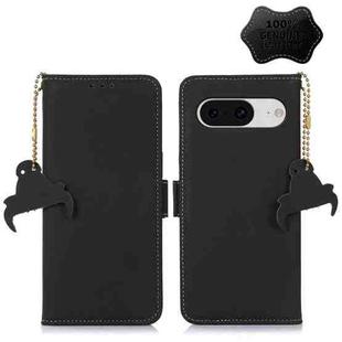 For Google Pixel 8 Genuine Leather Magnetic RFID Leather Phone Case(Black)
