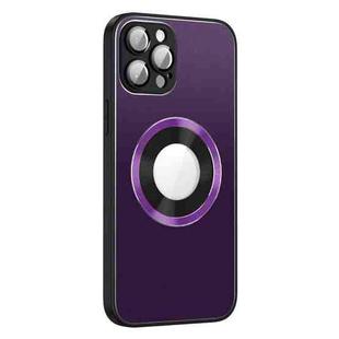 For iPhone 14 AG Frosted Aluminum Alloy Magsafe Magnetic Phone Case with Lens Film(Dark Purple)