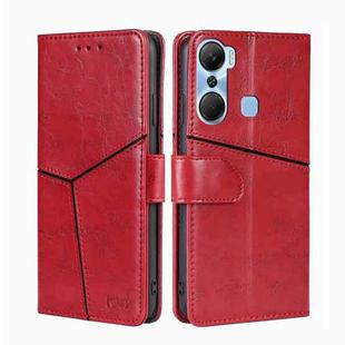 For Infinix Hot 12 Pro Geometric Stitching Flip Leather Phone Case(Red)
