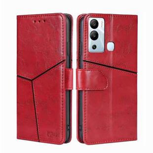 For Infinix Hot 12i Geometric Stitching Flip Leather Phone Case(Red)