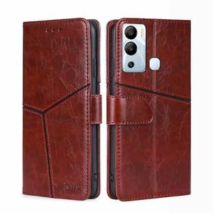 For Infinix Hot 12i Geometric Stitching Flip Leather Phone Case(Dark Brown)