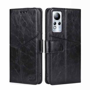For Infinix Note 11 Geometric Stitching Flip Leather Phone Case(Black)