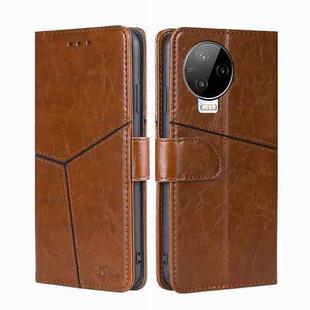 For Infinix Note 12 Pro 4G / Note 12 2023 Geometric Stitching Flip Leather Phone Case(Light Brown)