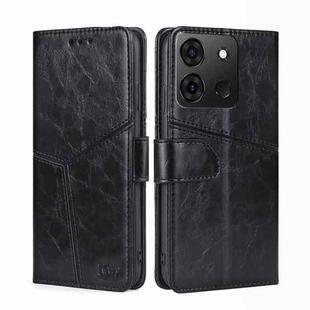 For Infinix Smart 7 Geometric Stitching Flip Leather Phone Case(Black)