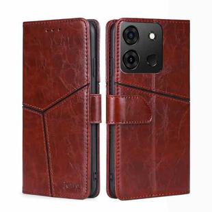 For Infinix Smart 7 Geometric Stitching Flip Leather Phone Case(Dark Brown)