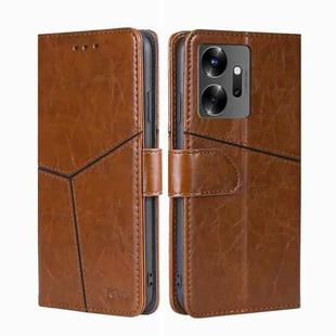For Infinix Zero 20 Geometric Stitching Flip Leather Phone Case(Light Brown)