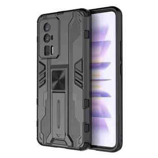 For Xiaomi Redmi K60 5G Supersonic PC + TPU Shock-proof Protective Phone Case with Holder(Black)