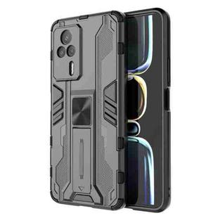 For Xiaomi Redmi K60e 5G Supersonic PC + TPU Shock-proof Protective Phone Case with Holder(Black)