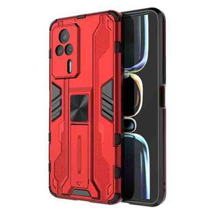 For Xiaomi Redmi K60e 5G Supersonic PC + TPU Shock-proof Protective Phone Case with Holder(Red)