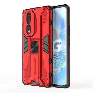 For Honor 80 5G Supersonic PC + TPU Shock-proof Protective Phone Case with Holder(Red)