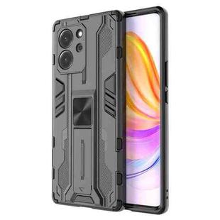 For Honor 80 SE 5G Supersonic PC + TPU Shock-proof Protective Phone Case with Holder(Black)