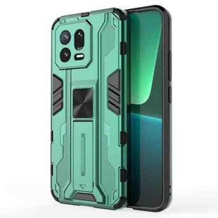 For Xiaomi 13 5G Supersonic PC + TPU Shock-proof Protective Phone Case with Holder(Green)