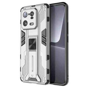 For Xiaomi 13 Pro 5G Supersonic PC + TPU Shock-proof Protective Phone Case with Holder(Silver)