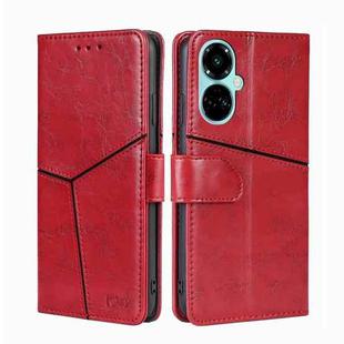 For Tecno Camon 19 / 19 Pro Geometric Stitching Flip Leather Phone Case(Red)