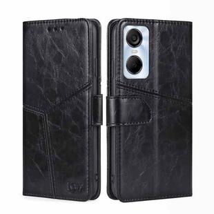 For Tecno Pop 6 Pro Geometric Stitching Flip Leather Phone Case(Black)