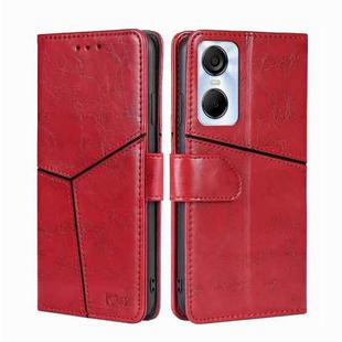 For Tecno Pop 6 Pro Geometric Stitching Flip Leather Phone Case(Red)
