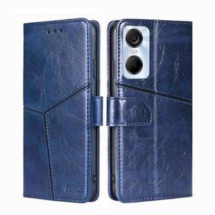 For Tecno Pop 6 Pro Geometric Stitching Flip Leather Phone Case(Blue)