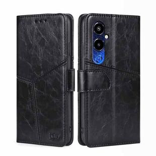 For Tecno Pova 4 Pro Geometric Stitching Flip Leather Phone Case(Black)