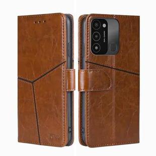 For Tecno Spark 8C / Spark GO 2022 Geometric Stitching Flip Leather Phone Case(Light Brown)