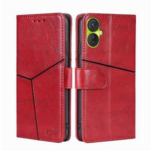For Tecno Spark 9 Pro Geometric Stitching Flip Leather Phone Case(Red)