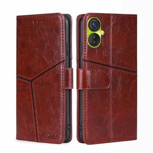 For Tecno Spark 9 Pro Geometric Stitching Flip Leather Phone Case(Dark Brown)