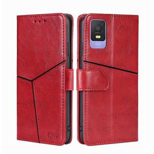 For TCL 403 Geometric Stitching Flip Leather Phone Case(Red)