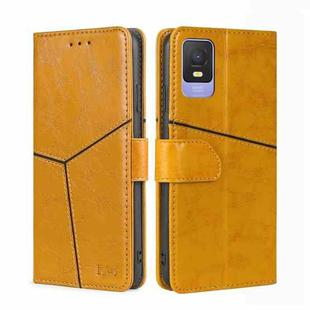 For TCL 403 Geometric Stitching Flip Leather Phone Case(Yellow)