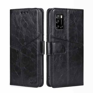 For Rakuten Big S Geometric Stitching Flip Leather Phone Case(Black)