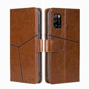 For Rakuten Big S Geometric Stitching Flip Leather Phone Case(Light Brown)